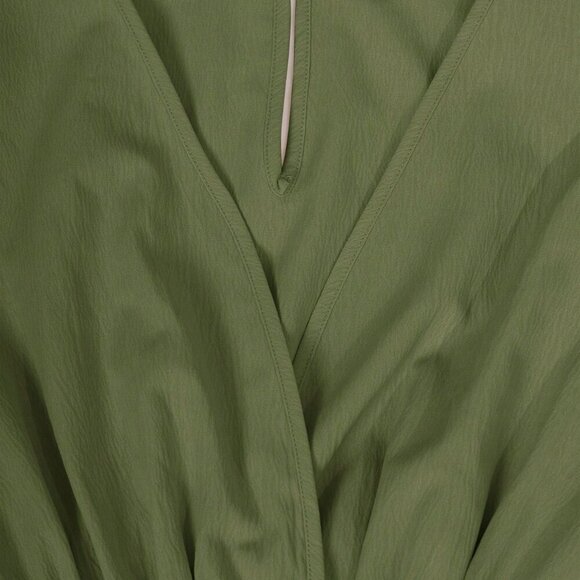 Army Green Elegant Women's Casual Solid Color Lantern Sleeve Jumpsuit - Picture 9 of 9